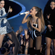 A pre-Donutgate Ariana Grande serenades the crowd at the 2014 VMAs. (Image by: Getty Images)